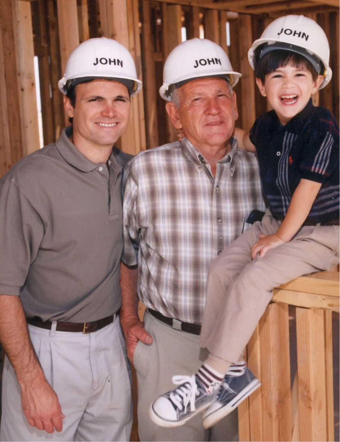 Three generations of Johns are pictured. From left to right: John Bonadelle; John Bonadelle, Sr.; John A. Bonadelle